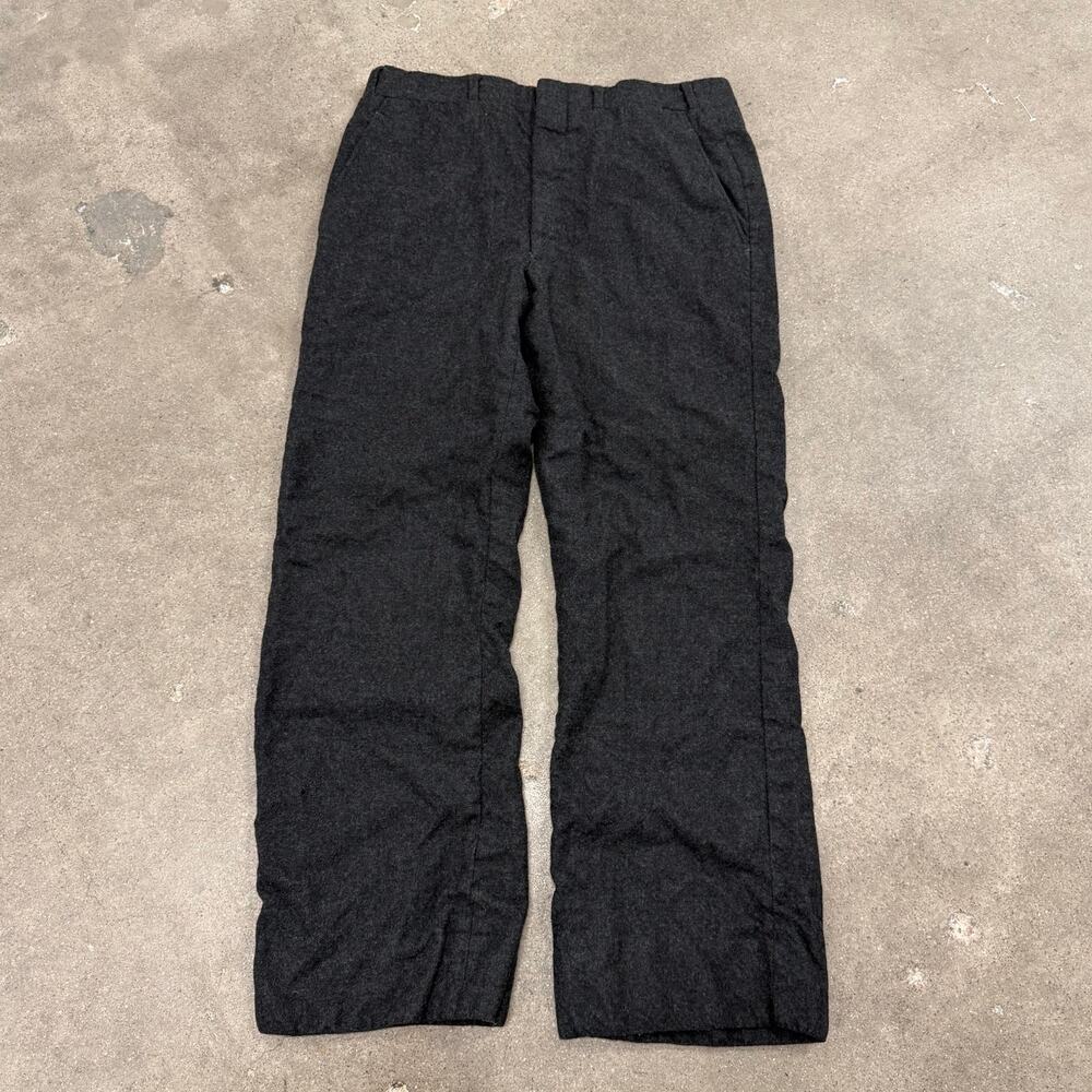 Vintage 70s Wool Rockabilly Relaxed Leg Straight Pants Slacks 31x27 Black